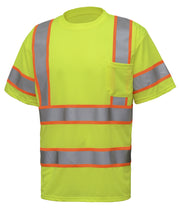 Load image into Gallery viewer, Radians 5009 - Safety Green Hi-Viz Short Sleeve Shirt | Front Left View
