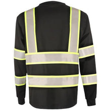 Load image into Gallery viewer, GSS 5015 - Black Hi-Viz Long Sleeve Shirt Back View
