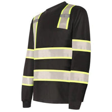 Load image into Gallery viewer, GSS 5015 - Black Hi-Viz Long Sleeve Shirt Front Left View