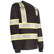 Load image into Gallery viewer, GSS 5015 - Black Hi-Viz Long Sleeve Shirt Front Right View