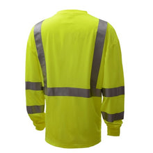 Load image into Gallery viewer, GSS 5113 - Safety Green Hi-Viz Long Sleeve Shirt | Back View