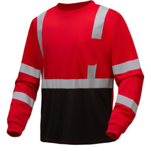 Load image into Gallery viewer, GSS 5134 - Red Hi-Viz Long Sleeve Shirt | Front Left View