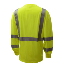 Load image into Gallery viewer, GSS 5505 - Safety Green Hi-Viz Long Sleeve Shirt | Back Right View