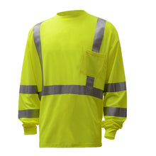 Load image into Gallery viewer, GSS 5505 - Safety Green Hi-Viz Long Sleeve Shirt | Front Left View
