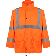 Load image into Gallery viewer, GSS 6002 – Safety Orange Hi-Viz Rain Jacket | Front View