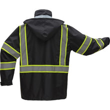 Load image into Gallery viewer, GSS 6007 – Black Hi-Viz Rain Jacket | Back View