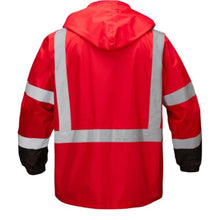 Load image into Gallery viewer, GSS 6014 – Red High Visibility Rain Jacket | Back  View
