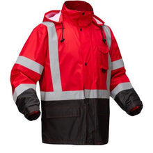 Load image into Gallery viewer, GSS 6014 – Red High Visibility Rain Jacket | Front Right View