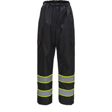 Load image into Gallery viewer, GSS 6717 - Black High Visibility Rain Pants | Front View