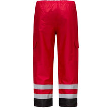 Load image into Gallery viewer, GSS 6814 – Red High Visibility Rain Pants | Back View