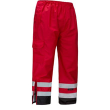 Load image into Gallery viewer, GSS 6814- Red High Visibility Rain Pants | Front Right View