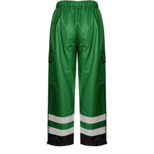Load image into Gallery viewer, GSS 6816- Forest Green High Visibility Rain Pants | Back View