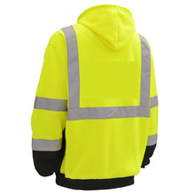 Load image into Gallery viewer, GSS 7001 - Safety Green ANSI Class 3 Sweatshirt | Back Left View