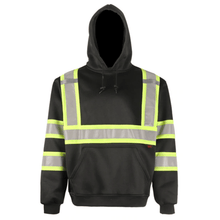 Load image into Gallery viewer, GSS 7007 - Black ANSI Class 3 Sweatshirt | Front Hood View