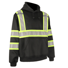 Load image into Gallery viewer, GSS 7007 - Black ANSI Class 3 Sweatshirt | Front Right View