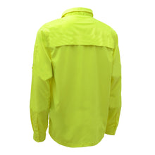Load image into Gallery viewer, GSS 7507 - Safety Green Hi-Viz Button Down Shirt | Back Left View