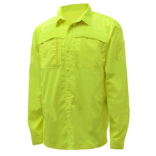 Load image into Gallery viewer, GSS 7507 - Safety Green Hi-Viz Button Down Shirt | Front Left View