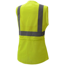 Load image into Gallery viewer, GSS 7803 - Safety Green Women's Safety Vest | Back Right View