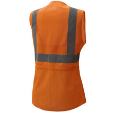 Load image into Gallery viewer, GSS 7804 - Safety Orange Women's Safety Vest | Back Right View