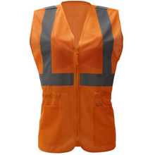 Load image into Gallery viewer, GSS 7804 - Safety Orange Women's Safety Vest | Front View