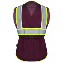 Load image into Gallery viewer, GSS 7808 - Plum Women's Safety Vest | Back View