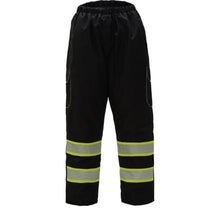 Load image into Gallery viewer, GSS 8713 – Black High Visibility Rain Pants | Front View