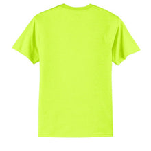 Load image into Gallery viewer, Port & Company PC55 – Safety Green Hi-Viz Short Sleeve Shirt | Back View