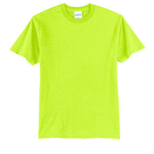Load image into Gallery viewer, Port & Company PC55 – Safety Green Hi-Viz Short Sleeve Shirt | Front View