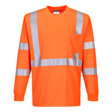 Load image into Gallery viewer, Portwest S192ORR - Safety Orange Hi-Viz Long Sleeve Shirt | Front View