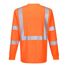 Load image into Gallery viewer, Portwest S192ORR - Safety Orange Hi-Viz Long Sleeve Shirt | Back View