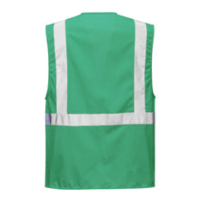 Load image into Gallery viewer, PTW F476 - Bottle Green Safety Vest | Back View