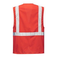 Load image into Gallery viewer, PTW F476 - Red Safety Vest | Back View
