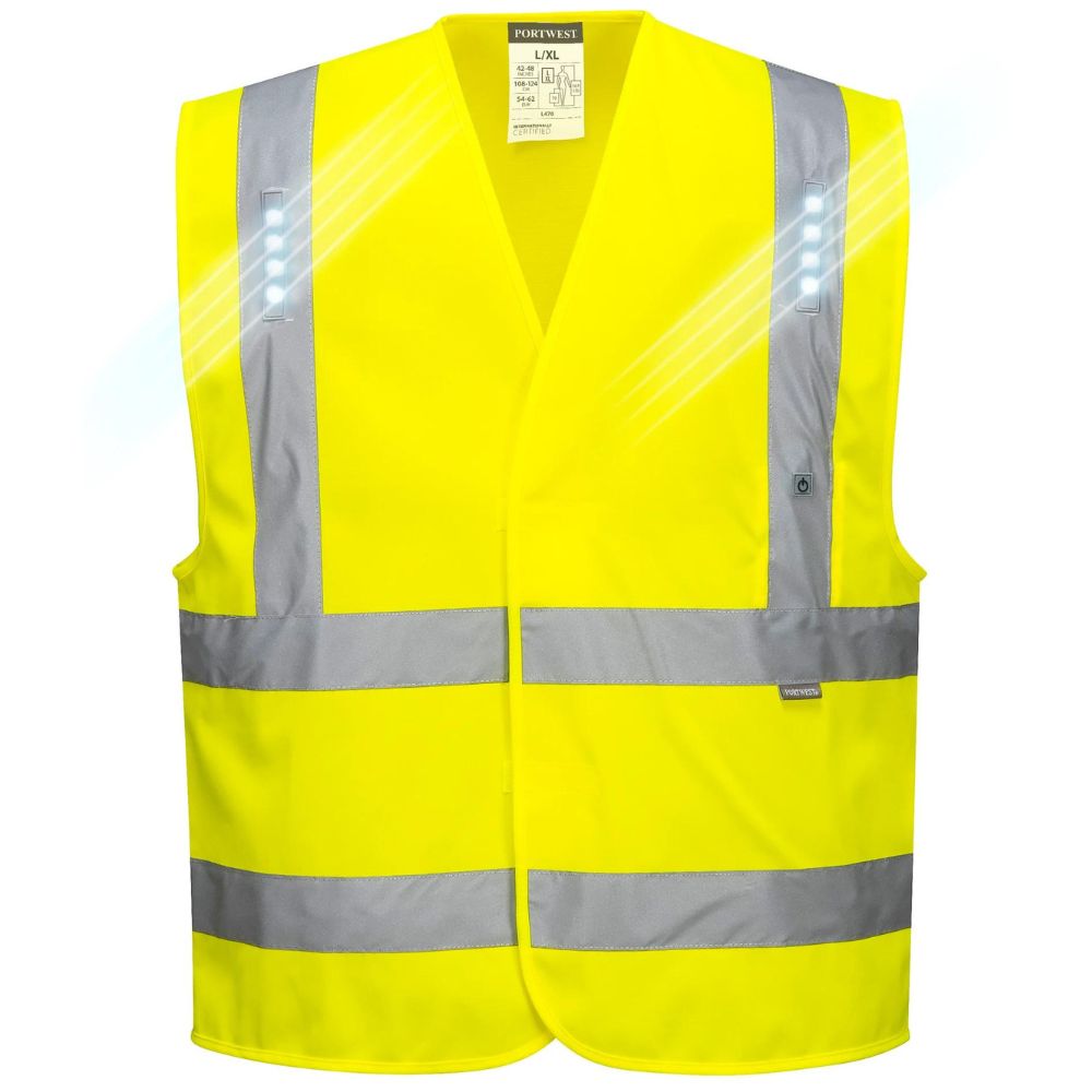 Portwest L470 Vega Class 2 LED Vest | Hi-Viz.com