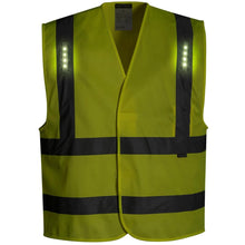 Load image into Gallery viewer, Portwest L470 - Safety Green ANSI Class 2 Safety Vests With LED Light Front View