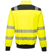 Load image into Gallery viewer, Portwest PW370 - Safety Green ANSI Class 3 Sweatshirt Back View