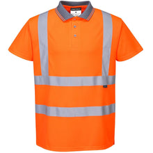 Load image into Gallery viewer, Portwest RT22ORR - Safety Orange Hi-Viz Polo Shirt Front View
