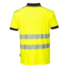 Load image into Gallery viewer, Portwest T180YBR - Safety Green Hi-Viz Polo Shirt | Back View