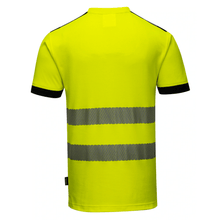 Load image into Gallery viewer, Portwest T181YBR - Safety Green Hi-Viz Short Sleeve Shirt | Back View