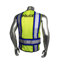 Load image into Gallery viewer, Radians LHV-207-4C-POL - Blue Trim Police Safety Vest | Back Right View