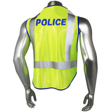 Load image into Gallery viewer, Radians LHV-207DSZR-POL - Blue Trim Police Safety Vest | Back Right View
