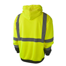 Load image into Gallery viewer, Radians SJ01B-3ZGS - Safety Green ANSI Class 3 Sweatshirts | Back View