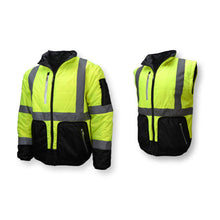Load image into Gallery viewer, Radians SJ510 - Safety Green Hi-Viz Bomber Jackets | Front Left View