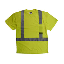 Load image into Gallery viewer, Radians ST11-2PGS - Safety Green Hi-Viz Short Sleeve Shirts | Front Flat View
