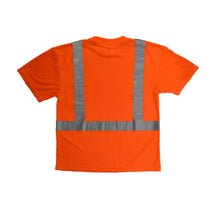 Load image into Gallery viewer, Radians ST11-2POS - Safety Orange Hi-Viz Short Sleeve Shirts | Back Flat View
