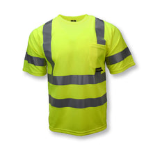 Load image into Gallery viewer, Radians ST11-3PGS - Safety Green Hi-Viz Short Sleeve Shirt | Front View