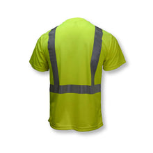 Load image into Gallery viewer, Radians ST11B-2PGS - Safety Green Hi-Viz Short Sleeve Shirt | Back View
