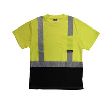 Load image into Gallery viewer, Radians ST11B-2PGS - Safety Green Hi-Viz Short Sleeve Shirt | Front Flat View