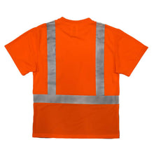 Load image into Gallery viewer, Radians ST11B-2POS - Safety Orange Hi-Viz Short Sleeve Shirt | Back Flat View