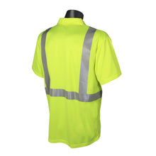 Load image into Gallery viewer, Radians ST12-2PGS - Safety Green Hi-Viz Polo Shirt | Back Right View