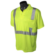 Load image into Gallery viewer, Radians ST12-2PGS - Safety Green Hi-Viz Polo Shirt | Front Left View